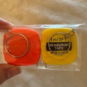 Orange and Yellow Measuring Tape Keychains